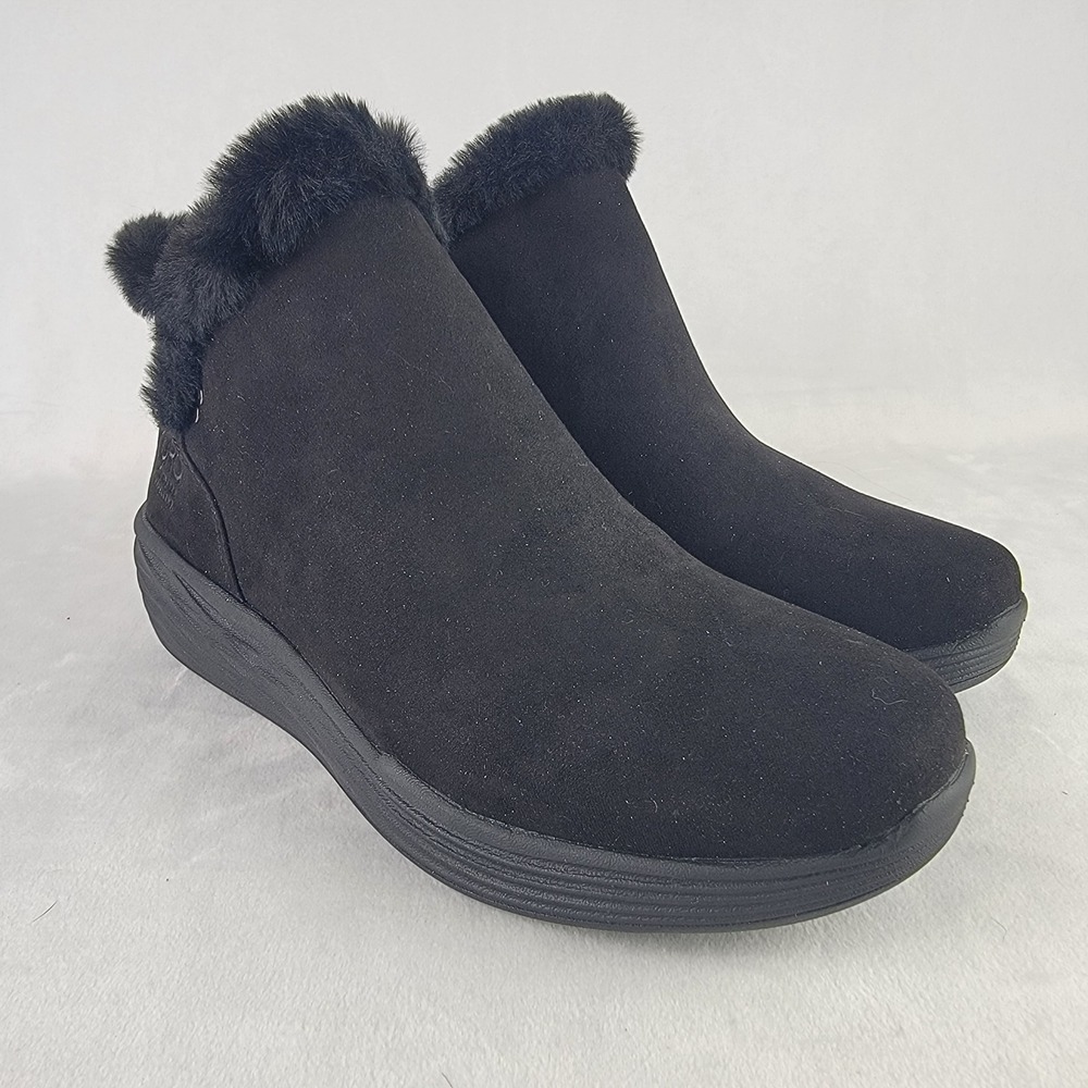 Ryka Nimbus Womens Black Water Repellent Faux Fur Ankle Boots J0807M1001 Size 8